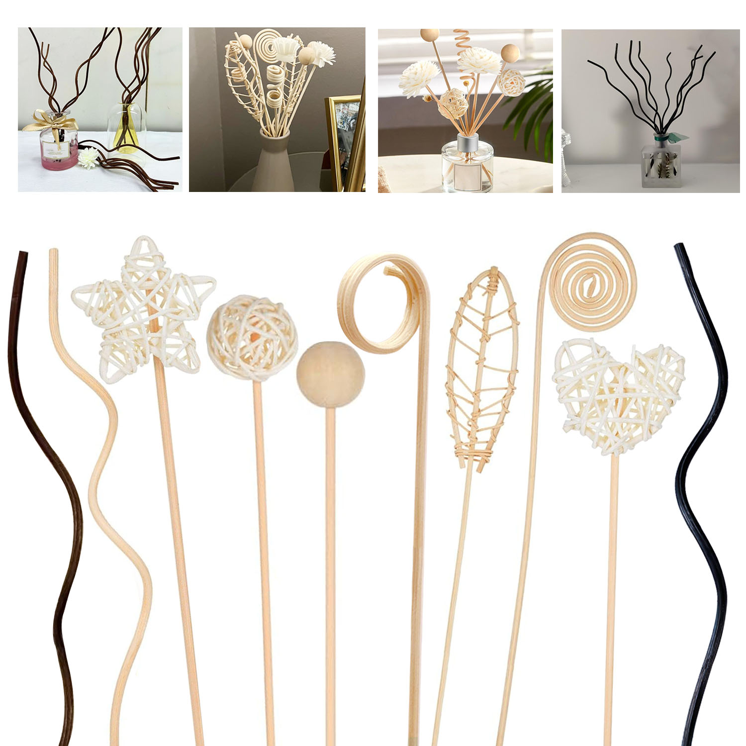 5/15Pcs Long Wavy Rattan Reed  - Home Fragrance Reeds ulasan dan harga