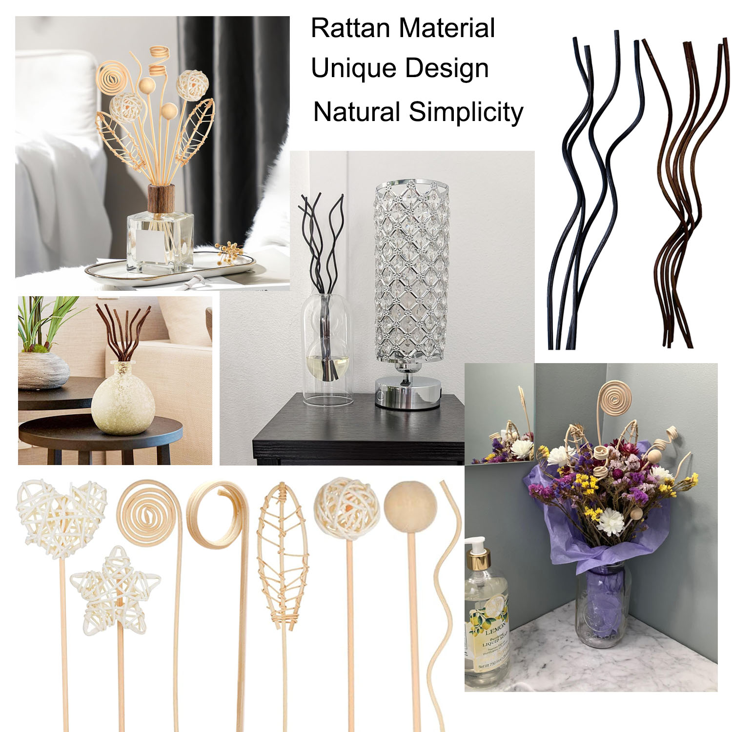 5/15Pcs Long Wavy Rattan Reed  - Home Fragrance Reeds ulasan dan harga