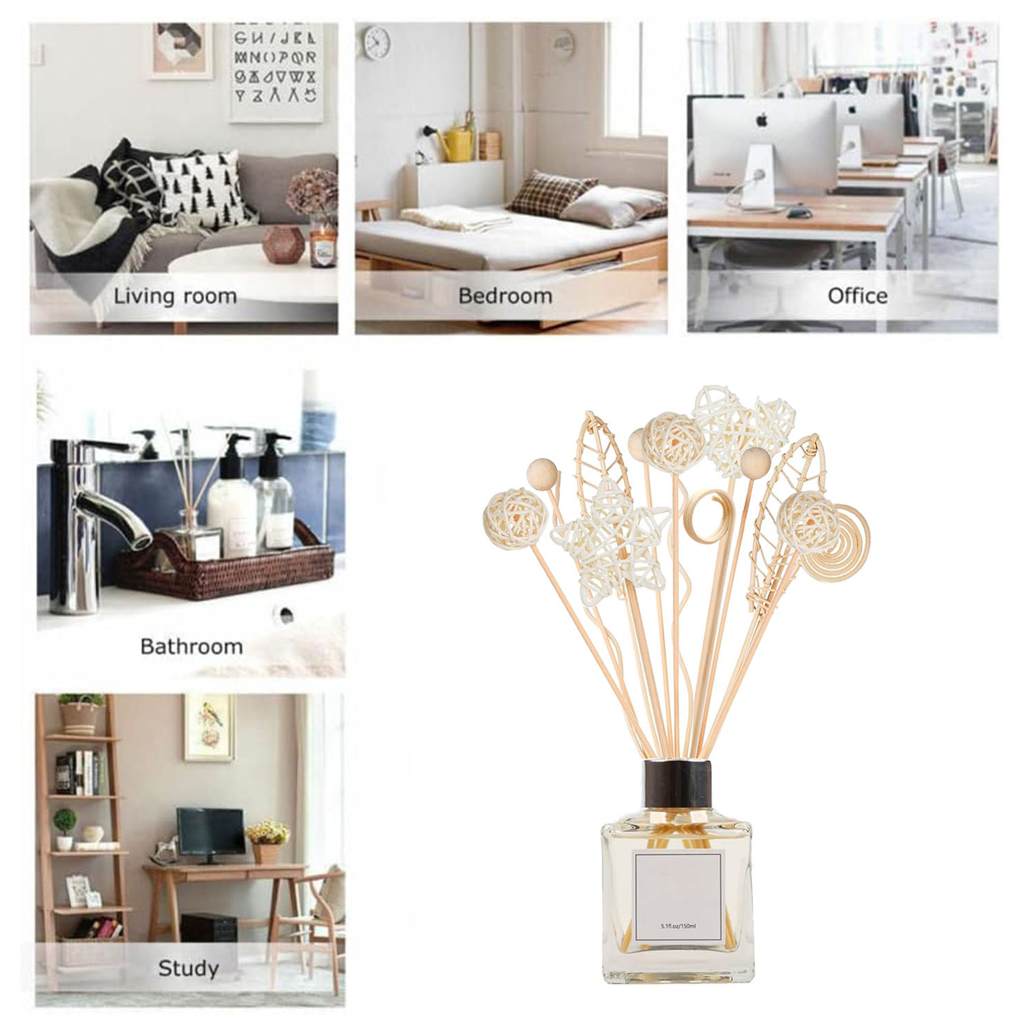 5/15Pcs Long Wavy Rattan Reed  - Home Fragrance Reeds ulasan dan harga