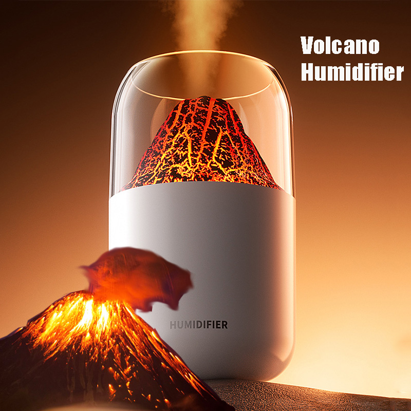 Mini Volcano Flame Humidifier  - Home Fragrance Mist ulasan dan harga