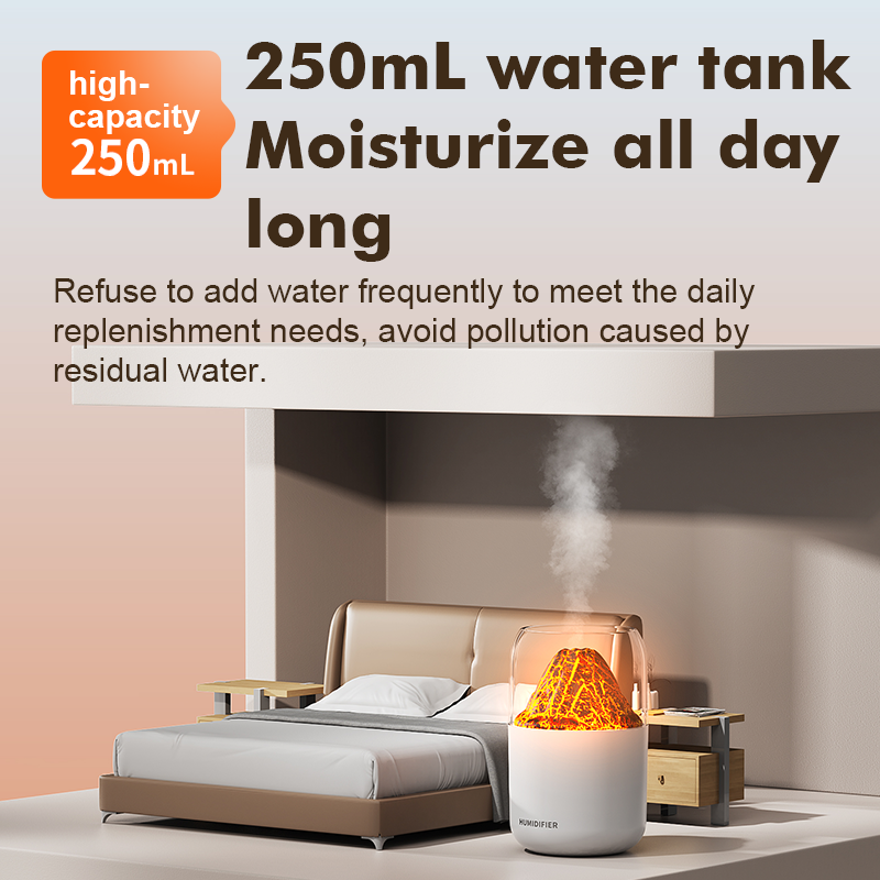 Mini Volcano Flame Humidifier  - Home Fragrance Mist ulasan dan harga